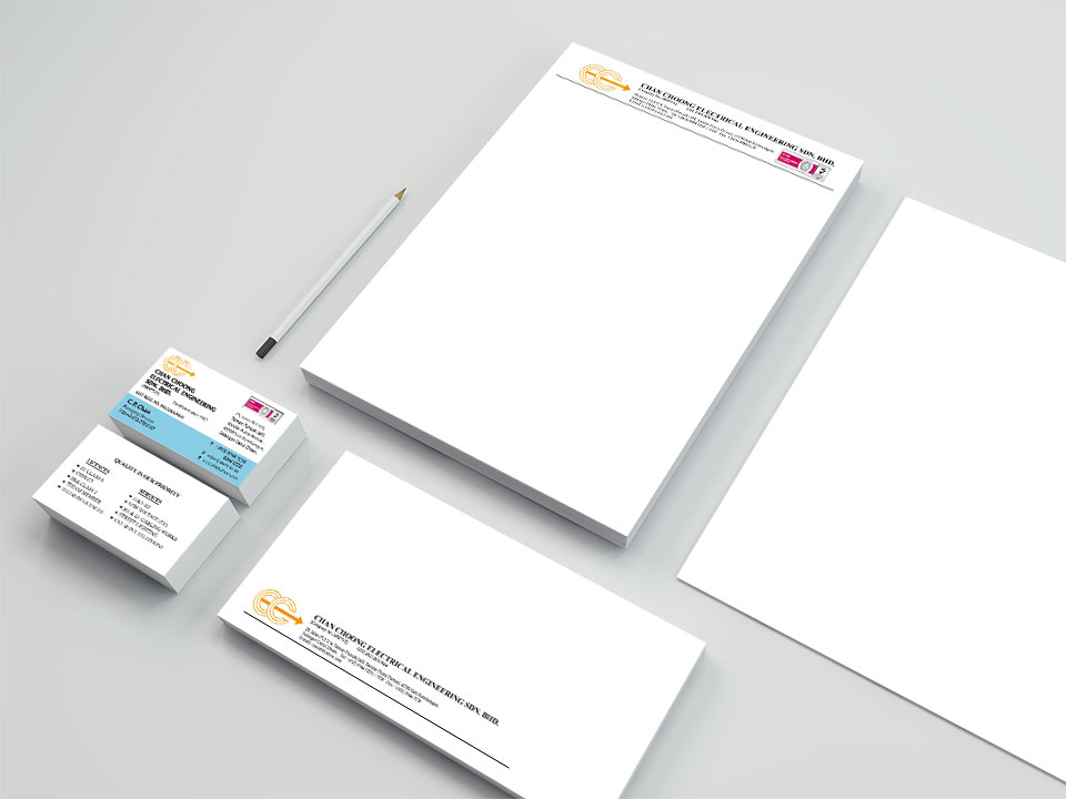 corporate letterhead and business card design and printing